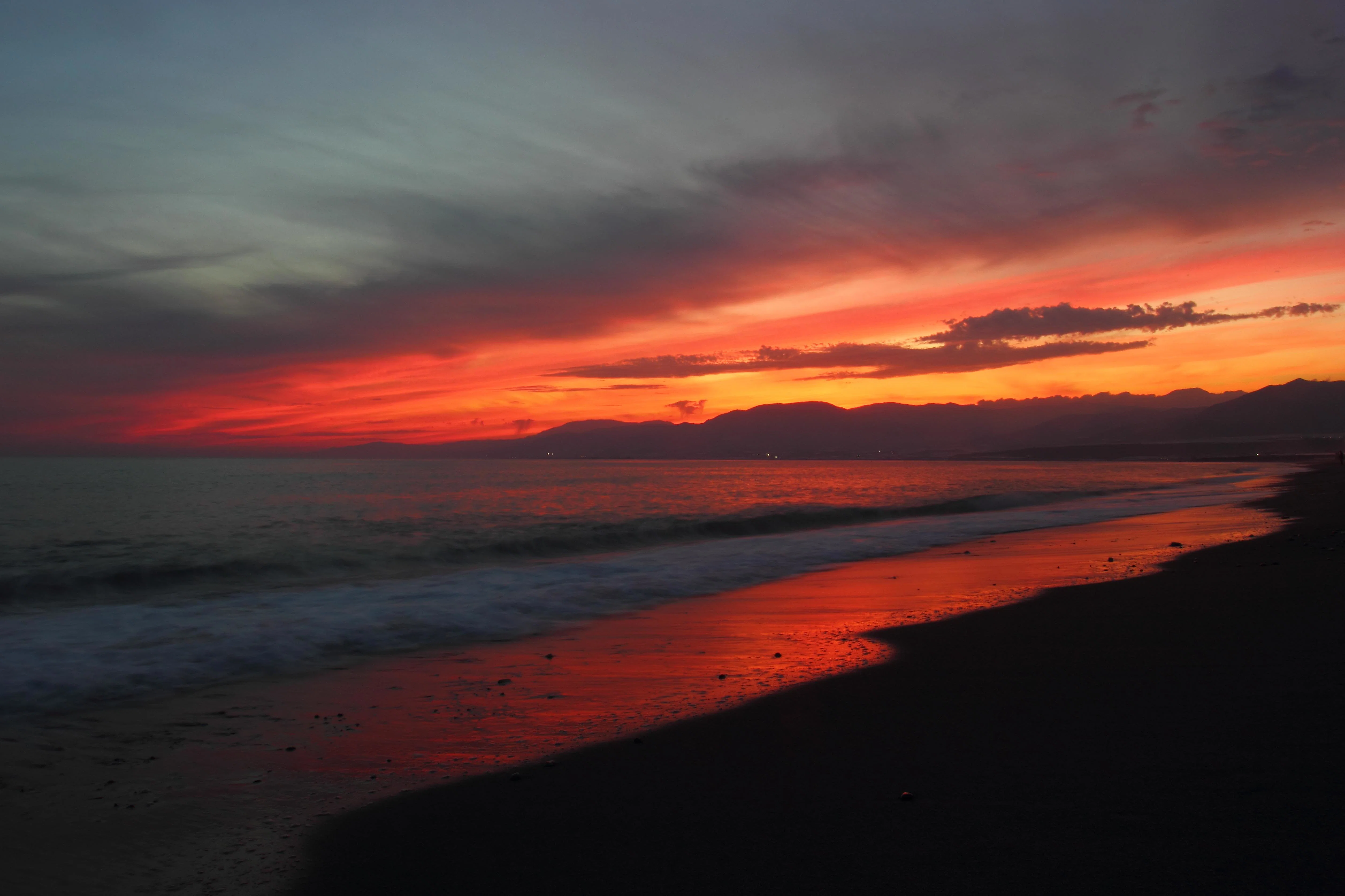 El Ejido beach at sunset